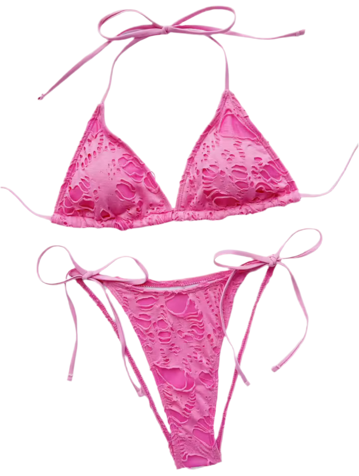 DISTRESSED BIKINI (BLACK/PINK)