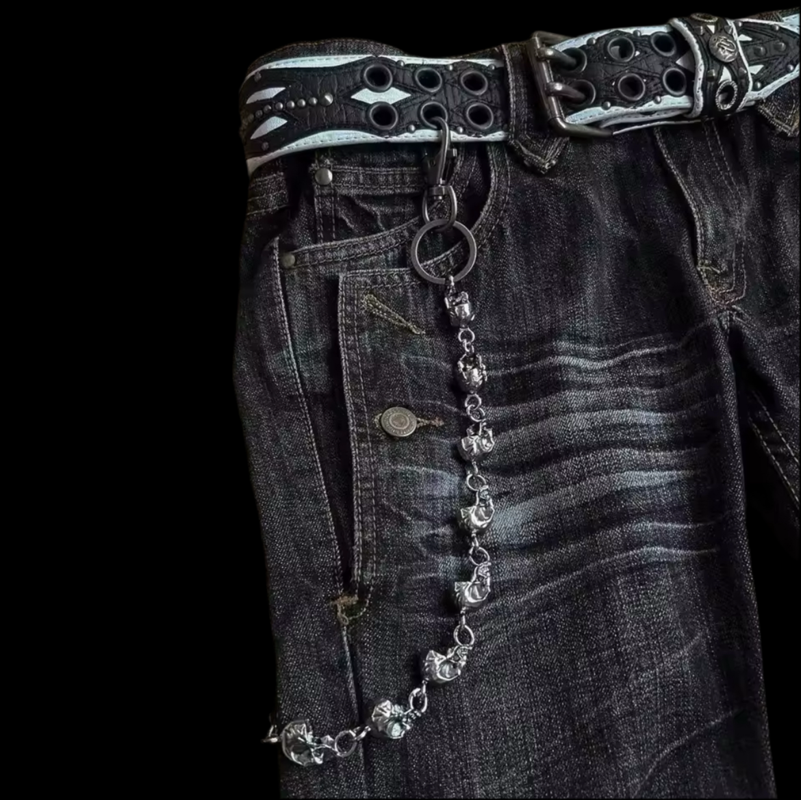 FLARED ROYAL JEANS WITH CHAINS