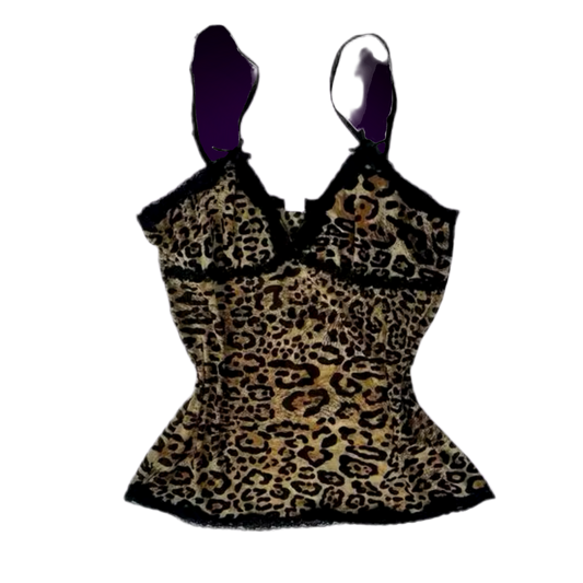 CHEETAH LACE TOP