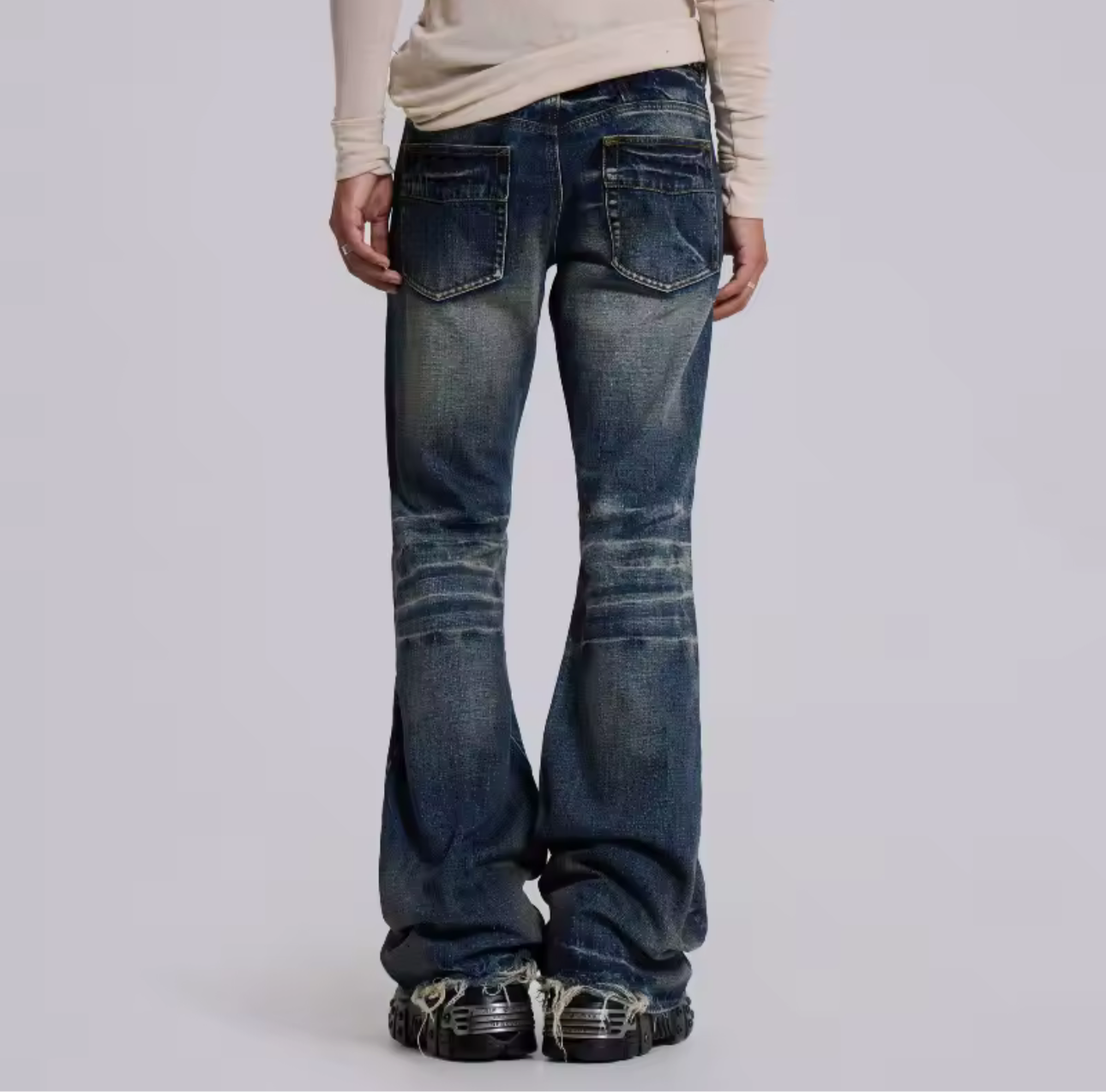 Blue denim grunge jeans