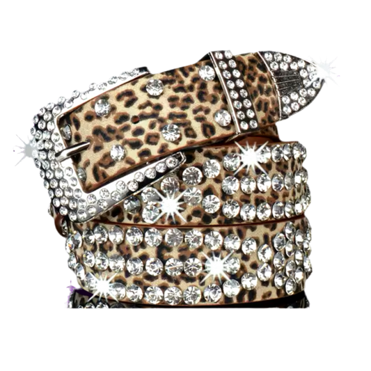 LEOPARD BLING BELT