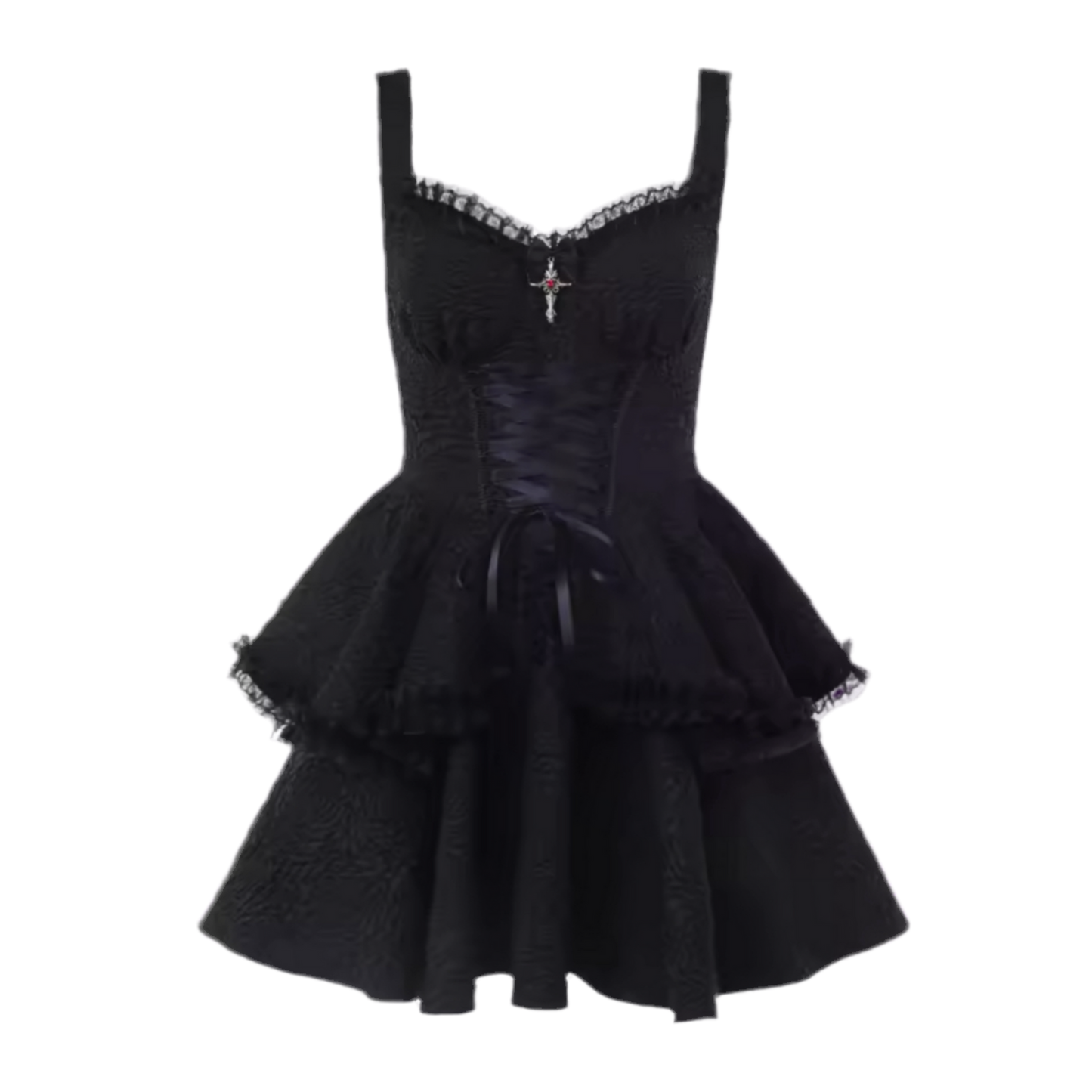 LAYERED CROSS X BOW DRESS