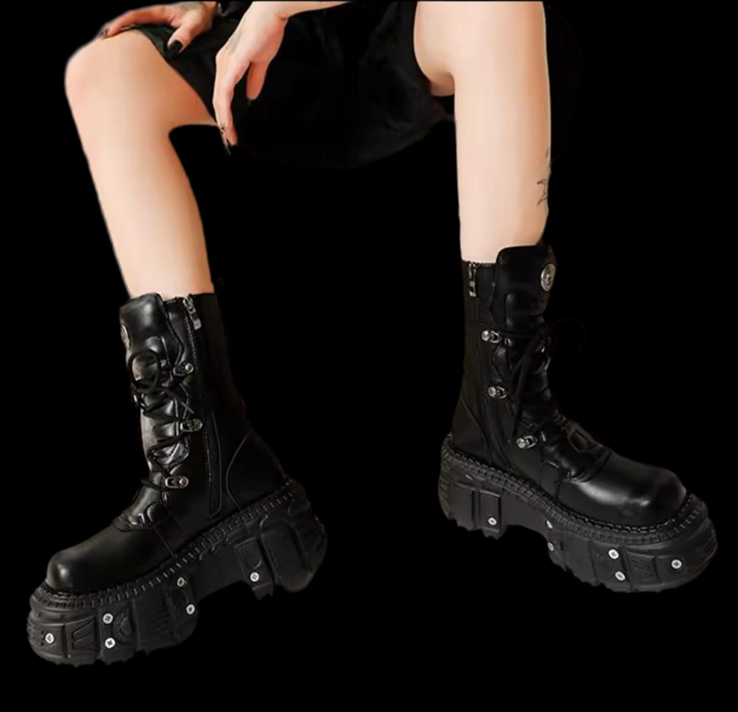 SCREW LEATHER STOMPER BOOTS