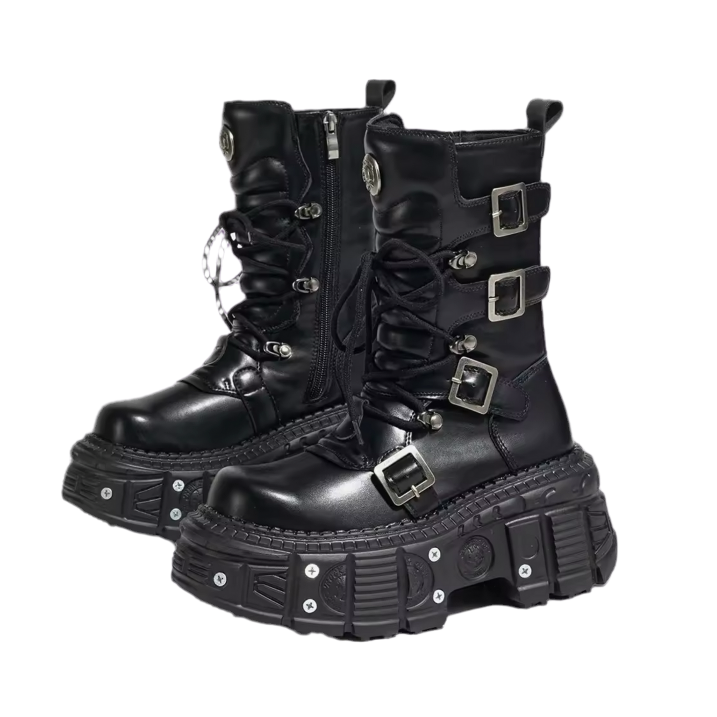 SCREW LEATHER STOMPER BOOTS