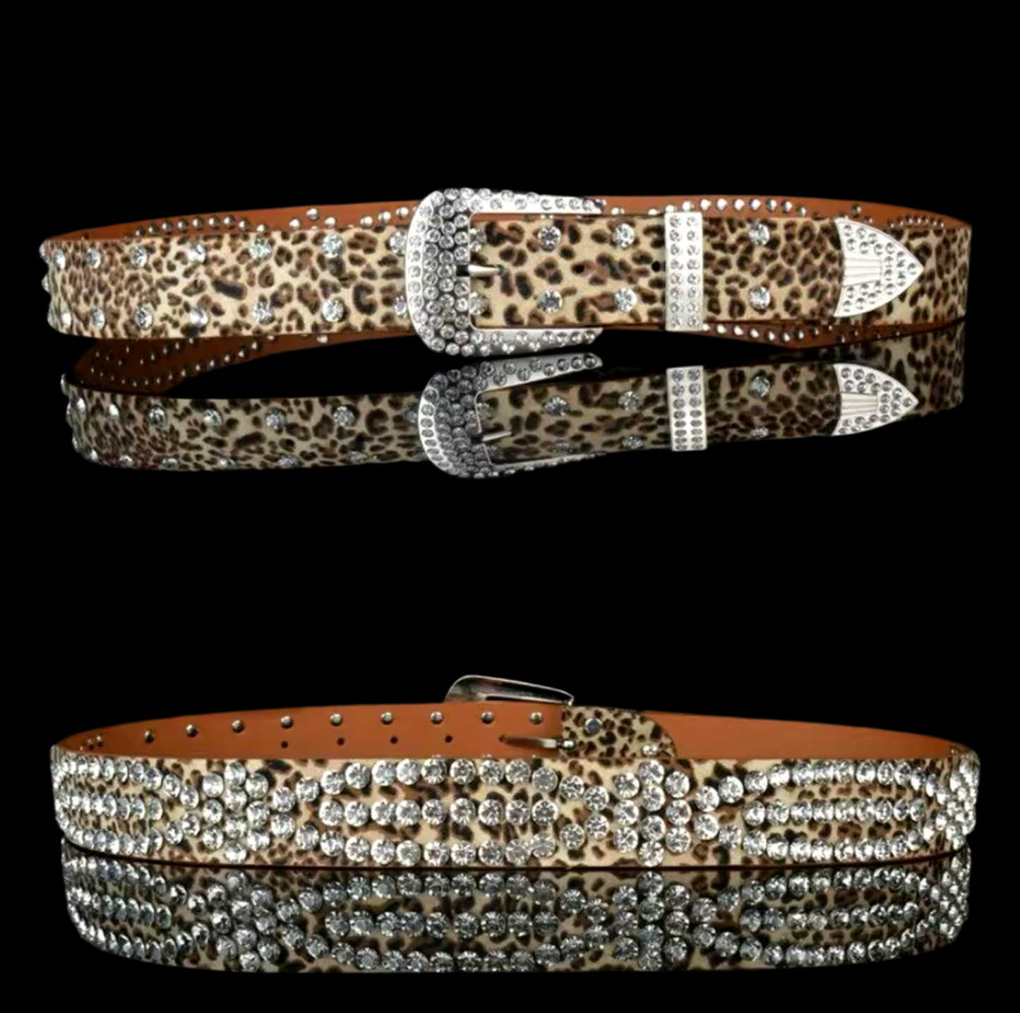 LEOPARD BLING BELT