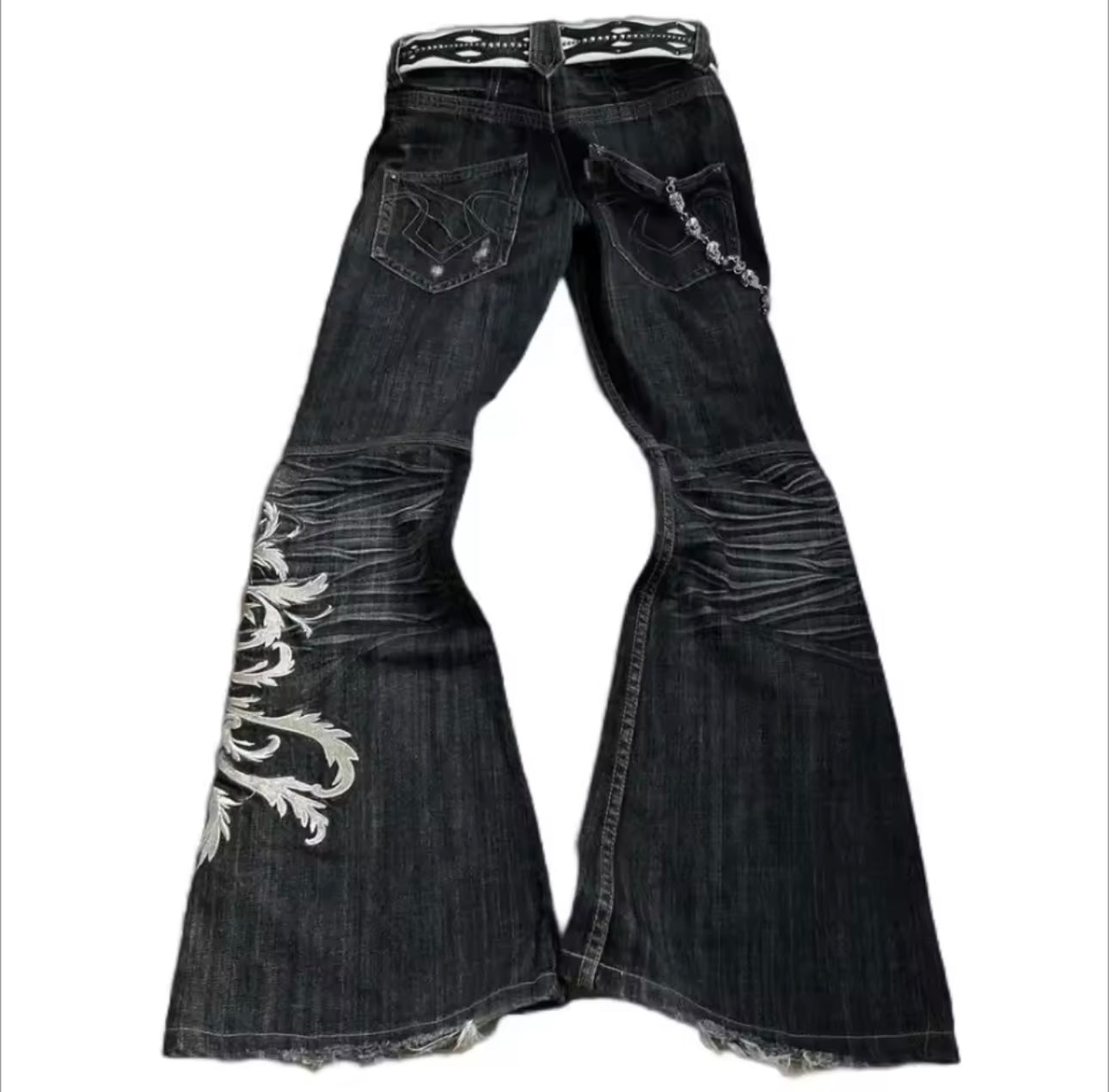 Embrioded Flare Jeans