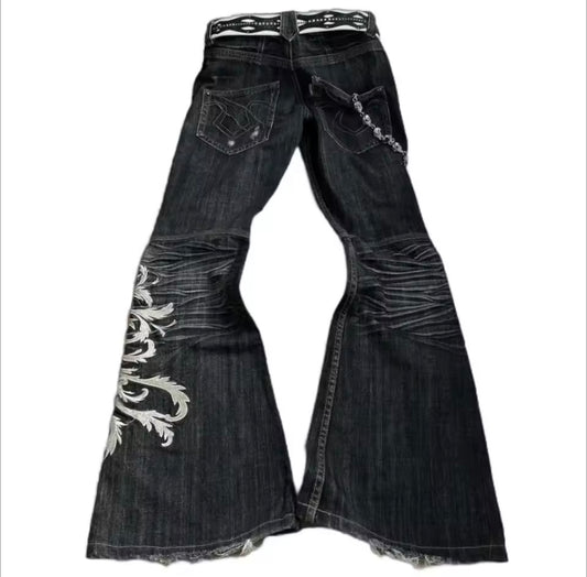 Embrioded Flare Jeans