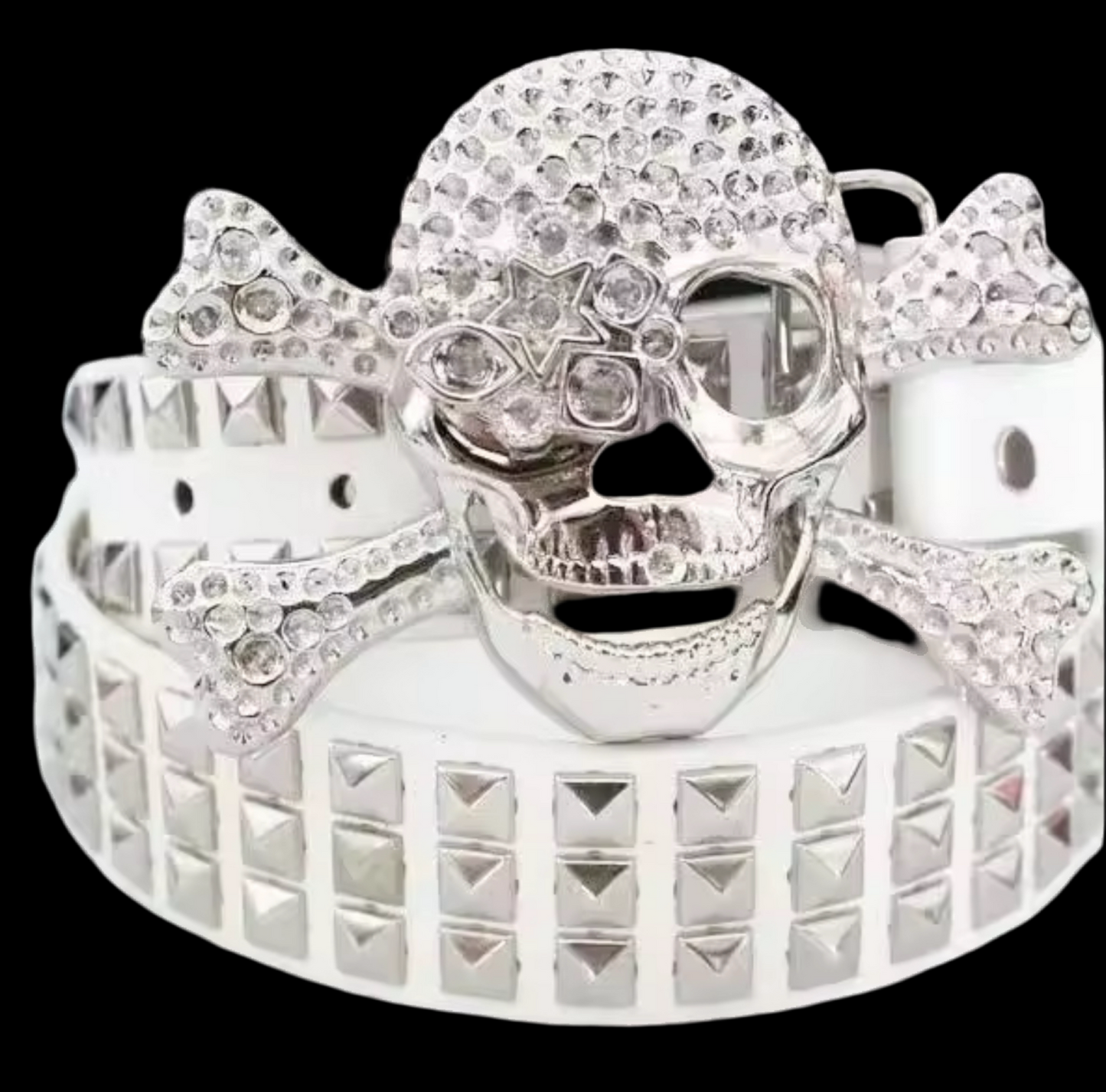 SKULL RHINESTONE BELT