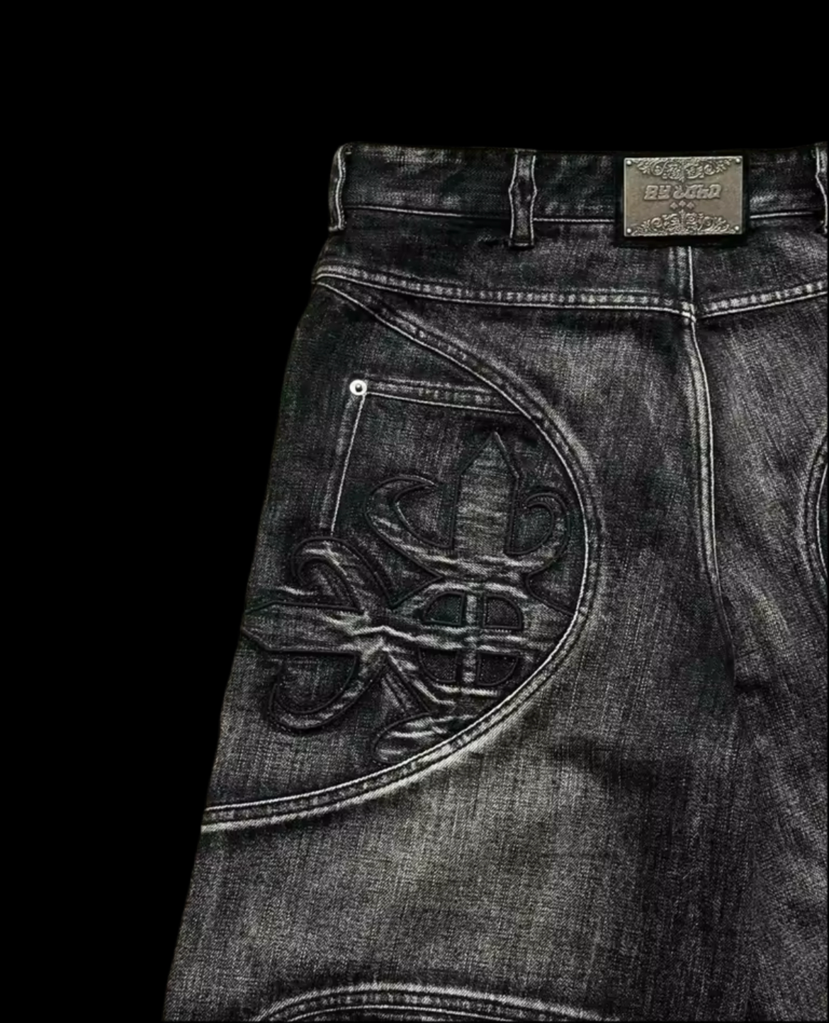 EMROIDERED WASHED RAVER JEANS