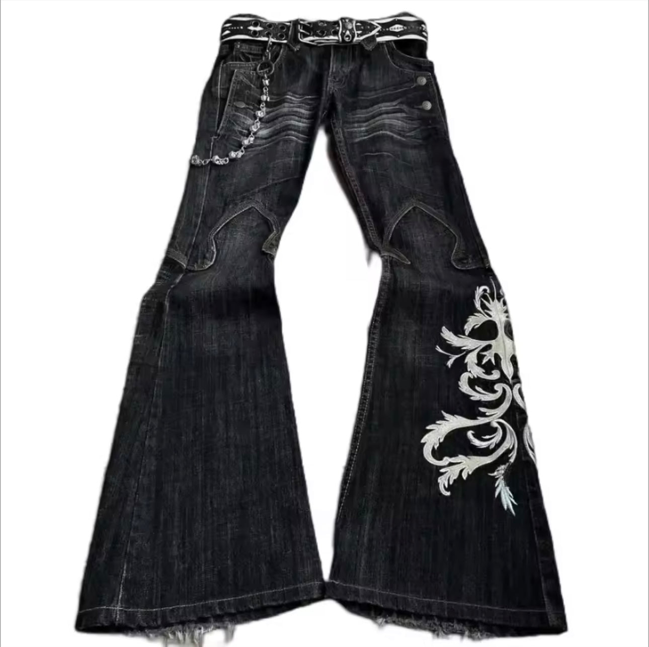 Embrioded Flare Jeans