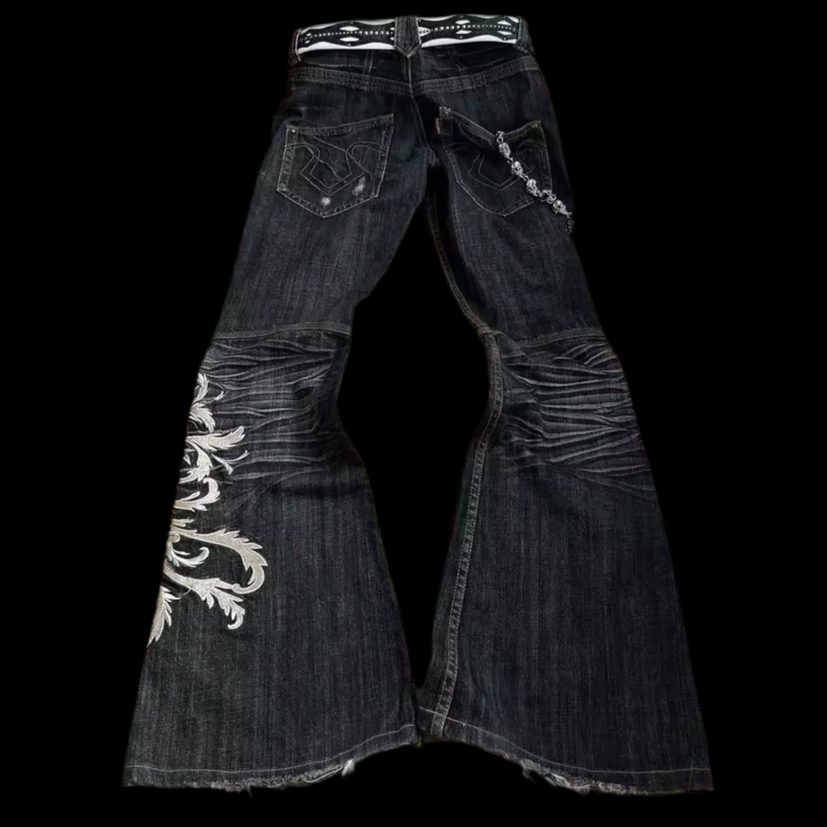 FLARED ROYAL JEANS WITH CHAINS