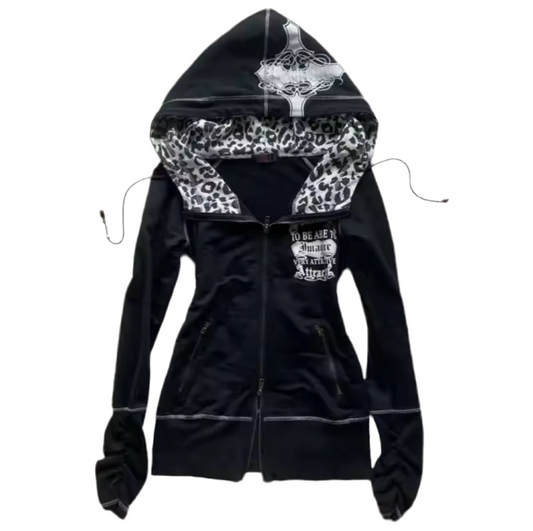 White Cheetah Print - Crossbones Jumper