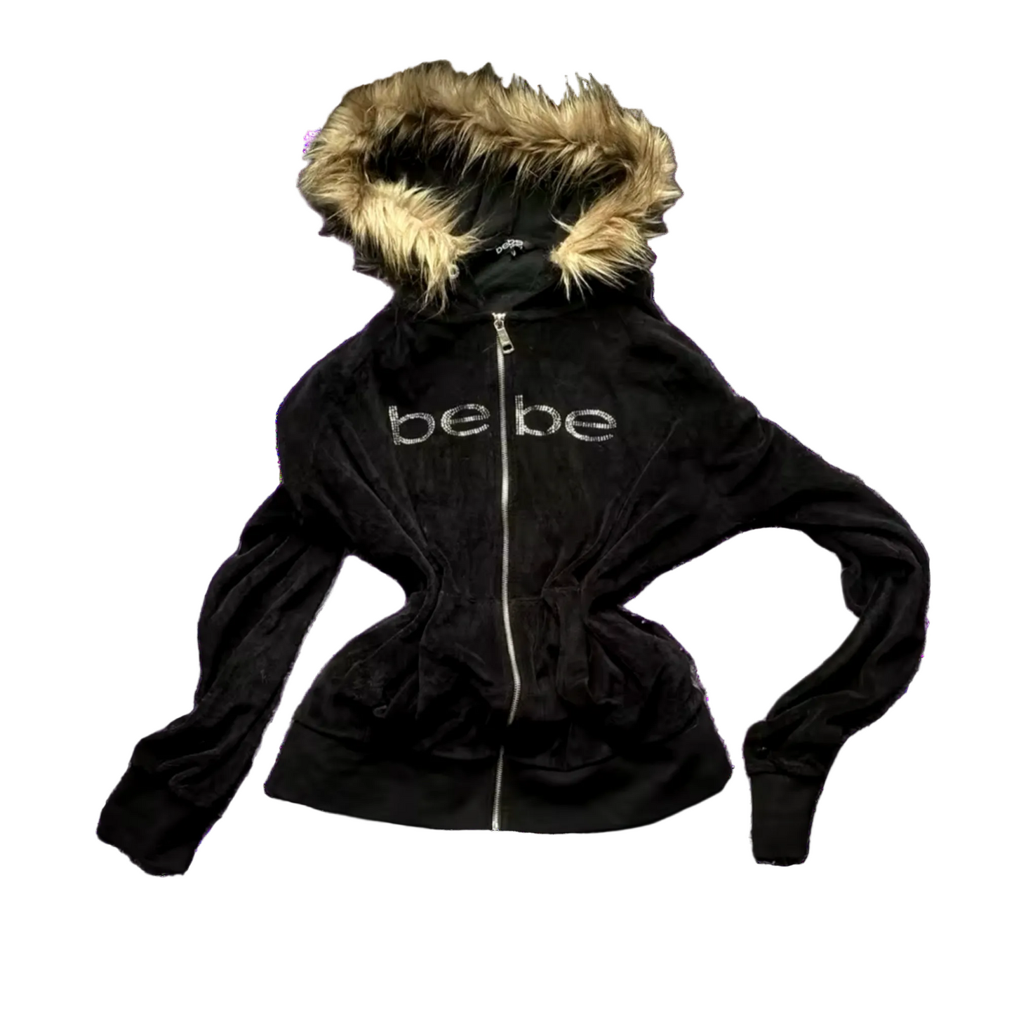 BEBE FUR HOOD ZIP UP