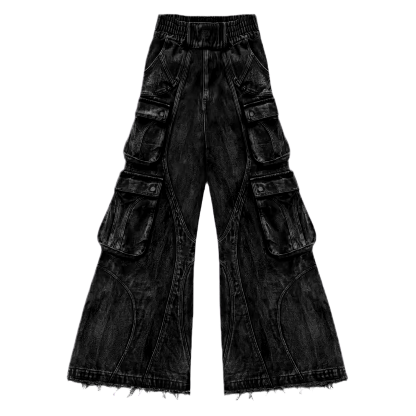 BLACK CARGO WASHED DENIM