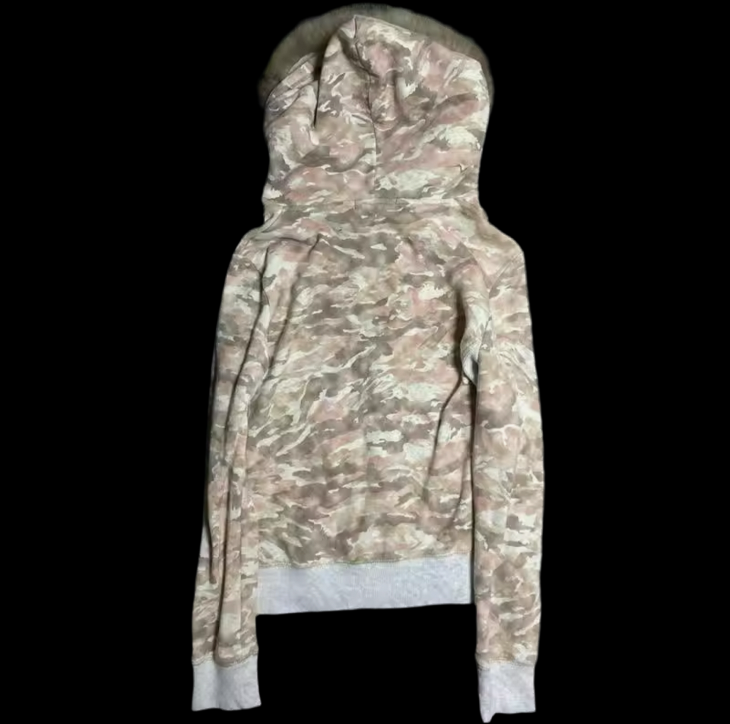 CAMO FUR HOOD ZIP UP