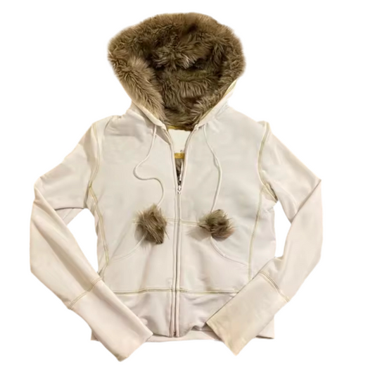 Fur Draw String Jumper - Cream