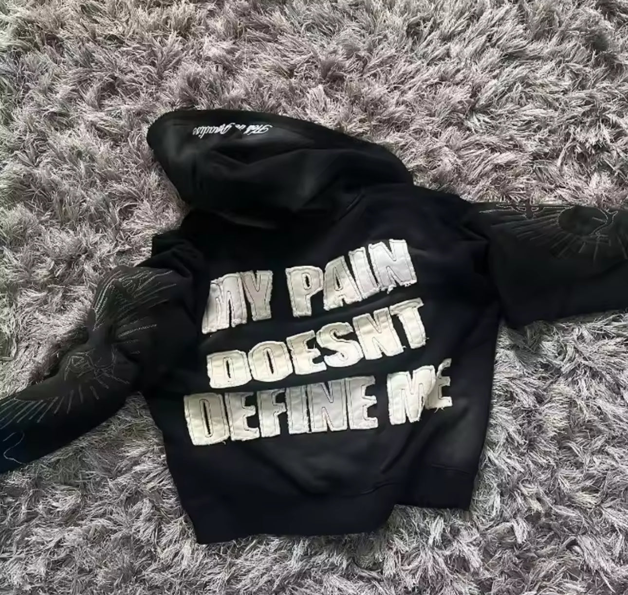 Black “ My Pain Doesn’t Define Me” Design Jumper