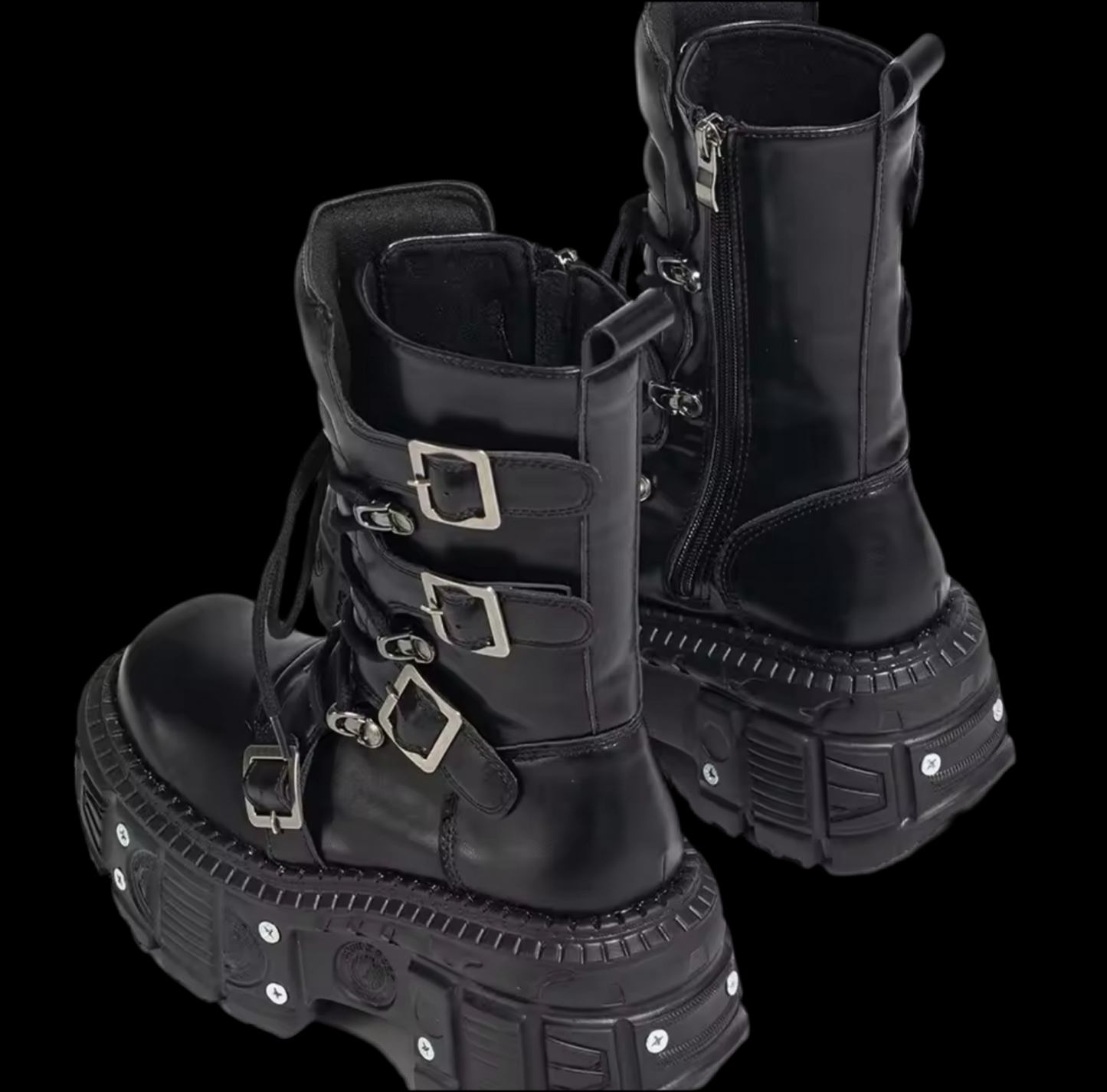 SCREW LEATHER STOMPER BOOTS