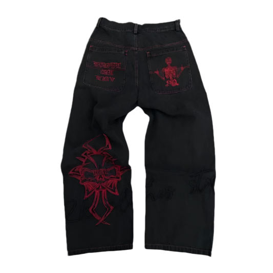 RED HCW SKULL JEANS