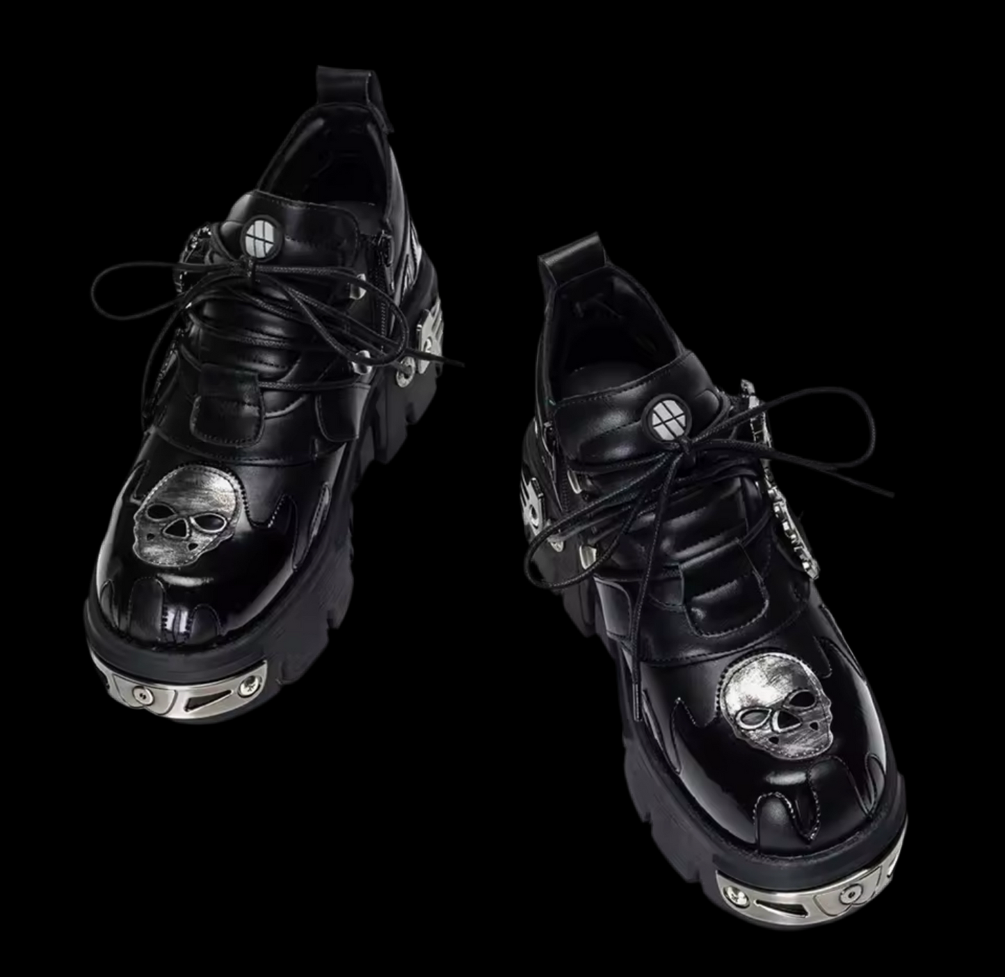LEATHER SKULL SCREW STOMPER SHOES