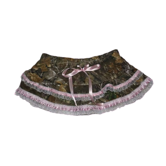 PINK LACE CAMO SKIRT