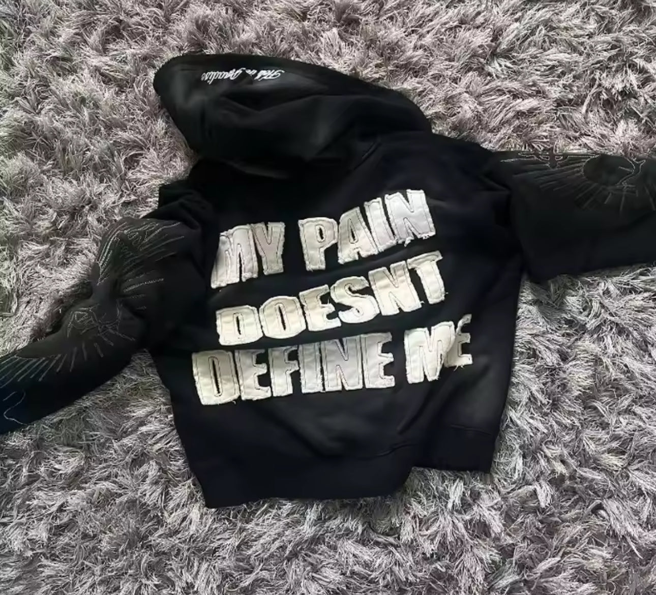 Black “ My Pain Doesn’t Define Me” Design Jumper