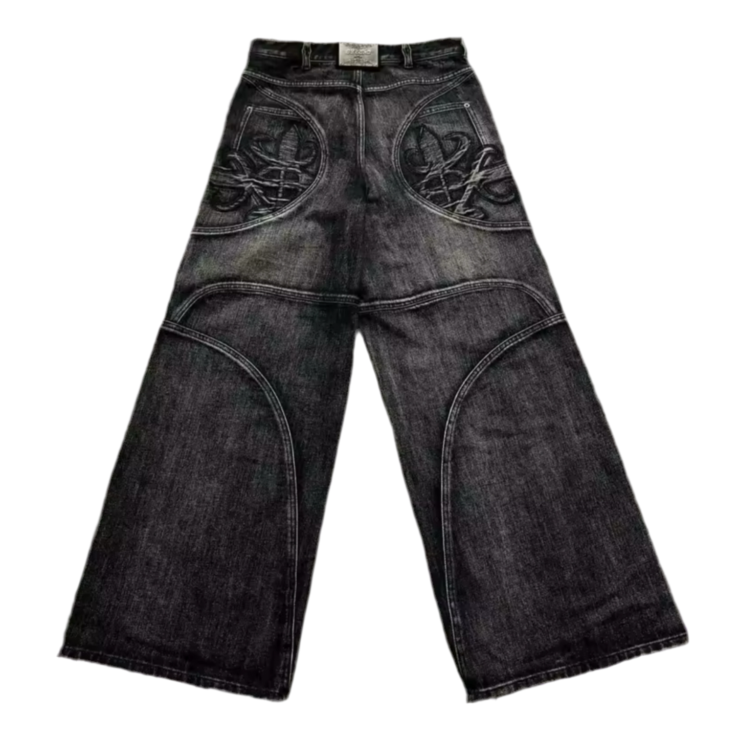 EMROIDERED WASHED RAVER JEANS