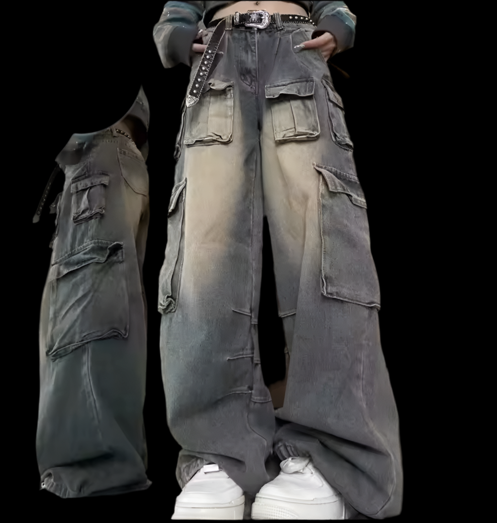 FADED CARGO JEANS